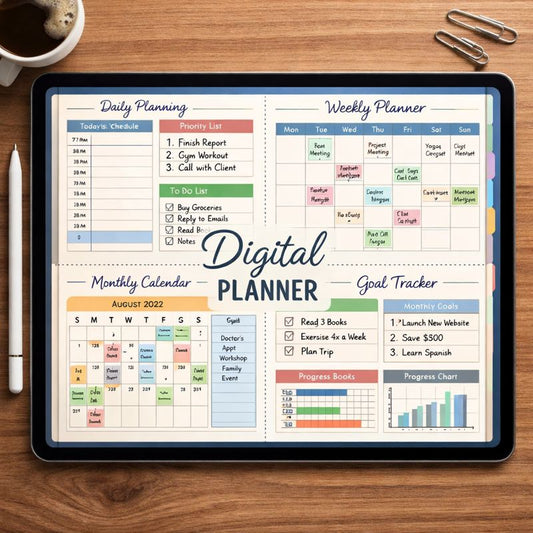 15 000+ Pages de Planners, Journaux et Trackers PLR + 8 000 Stickers Digitaux OFFERTS ! Mega Bundle de Templates avec Droits de Revente (Offre à durée limitée)